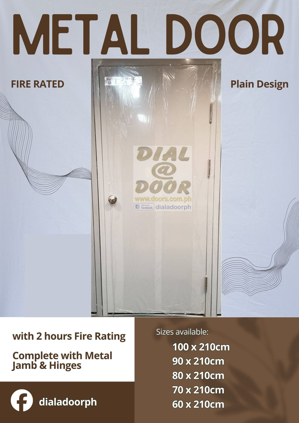 Fire Rated Metal Steel Door (Plain Design)