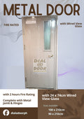 Fire Rated Metal Steel Door with Wired View Glass