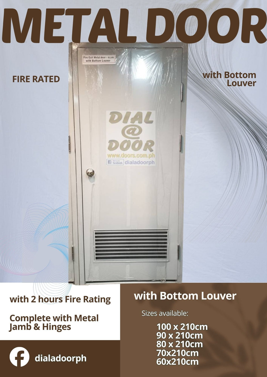 Fire Rated Metal Steel Door with Bottom Louver