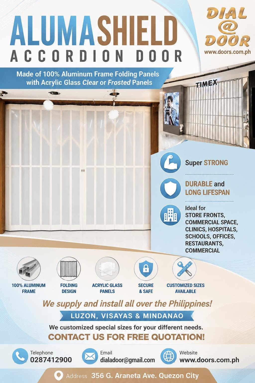 Alumashied Aluminum Accordion Door