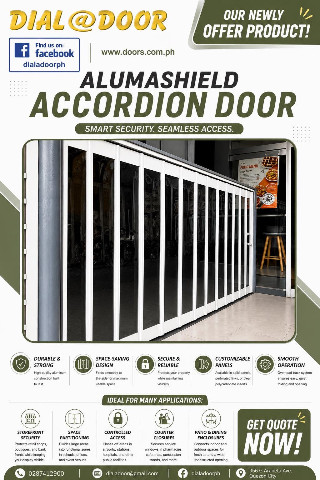 Alumashied Aluminum Accordion Door