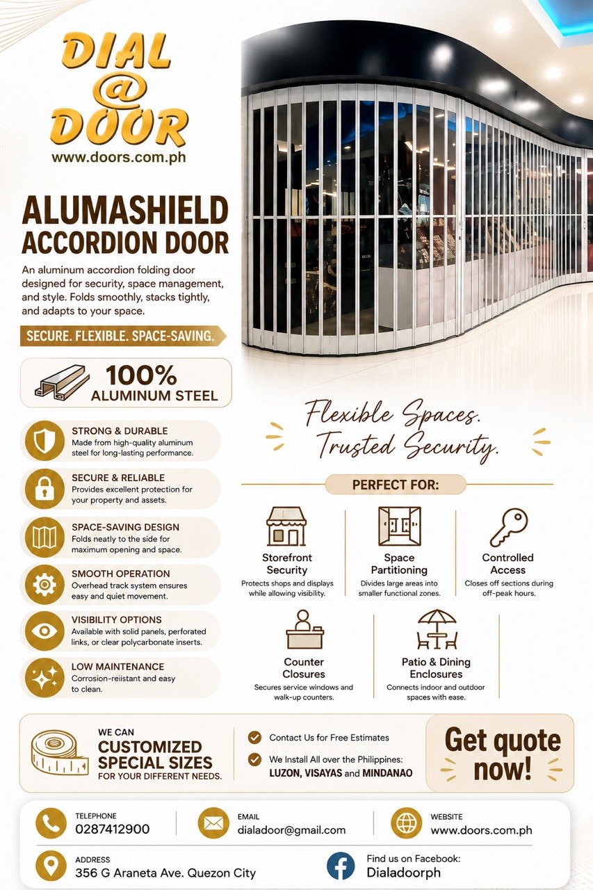 Alumashied Aluminum Accordion Door
