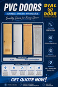 PVC Plastic Door with Jamb (Plain or with Bottom Louver)