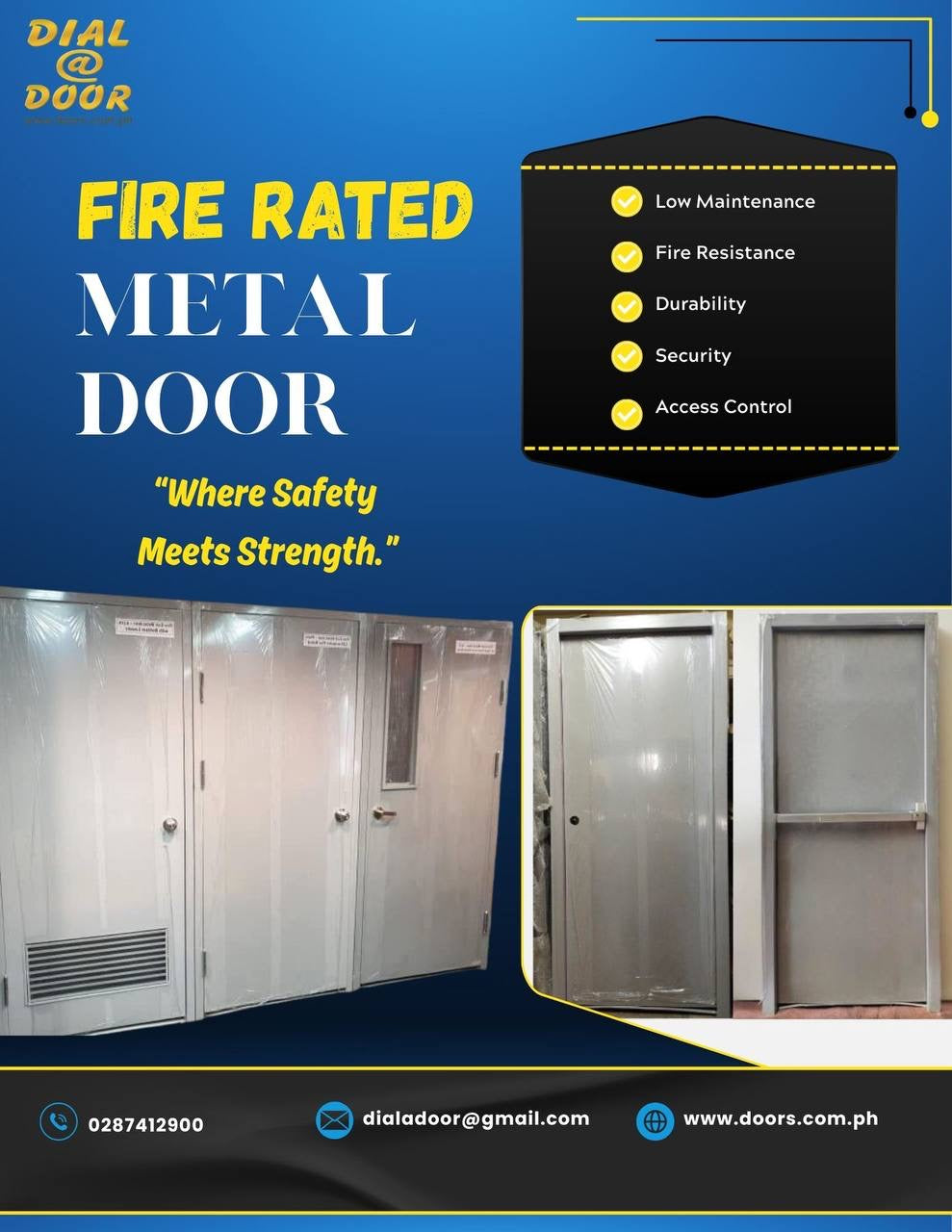 Fire Rated Metal Steel Door with Bottom Louver